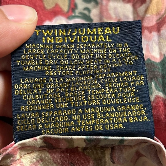 VTG Ralph Lauren Danielle Marseilles Comforter Twin Red Floral Cabin Barncore - Picture 9 of 10